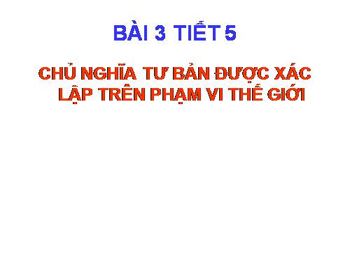 Bài 3. Chủ nghĩa tư bản được xác lập trên phạm vi thế giới