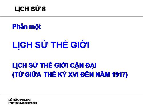 Bài 1. Những cuộc cách mạng tư sản đầu tiên