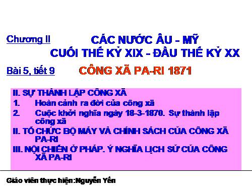 Bài 5. Công xã Pa-ri 1871