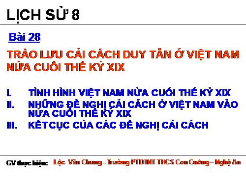 Bài 28. Trào lưu cải cách duy tân ở Việt Nam nửa cuối thế kỉ XIX