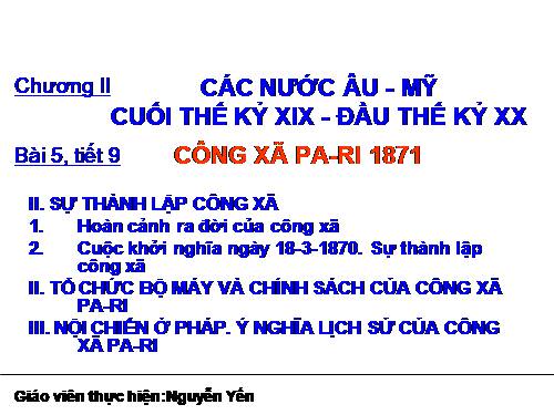 Bài 5. Công xã Pa-ri 1871