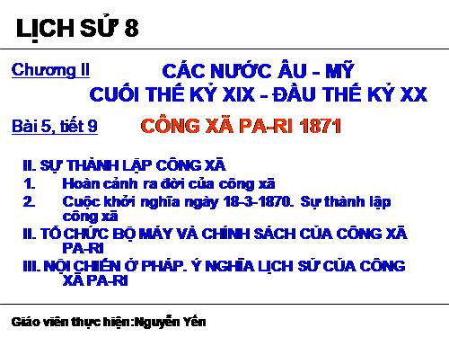 Bài 5. Công xã Pa-ri 1871