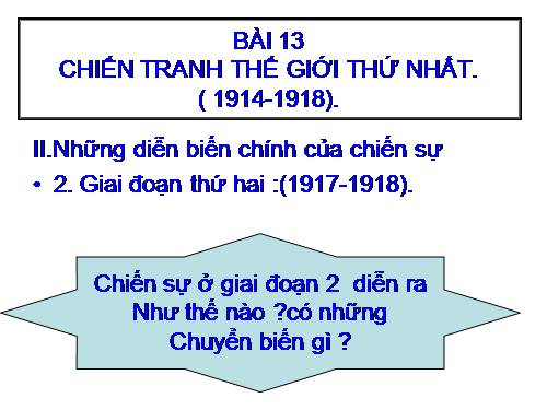 Bài 13. Chiến tranh thế giới thứ nhất (1914 - 1918)