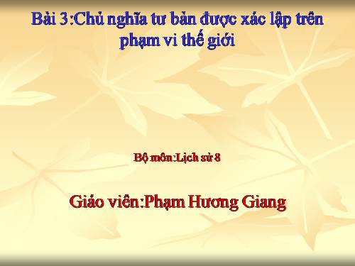 Bài 3. Chủ nghĩa tư bản được xác lập trên phạm vi thế giới