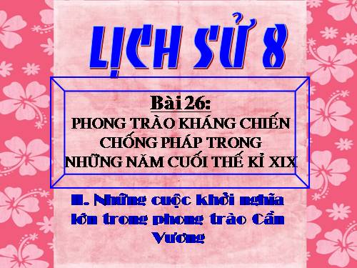 Bài 26. Phong trào kháng chiến chống Pháp trong những năm cuối thế kỉ XIX