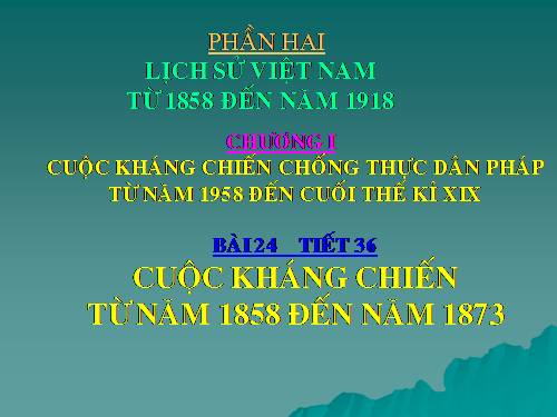 Bài 24. Cuộc kháng chiến từ năm 1858 đến năm 1873