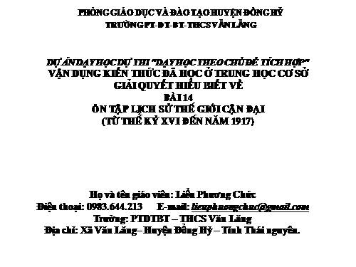 Bài 14. Ôn tập lịch sử thế giới cận đại (Từ giữa thế kỉ XVI đến năm 1917)