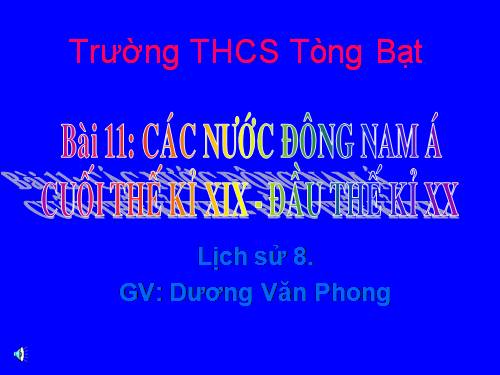 Bài 11. Các nước Đông Nam Á cuối thế kỉ XIX - đầu thê kỉ XX