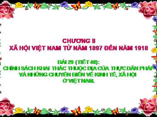 Bài 29. Chính sách khai thác thuộc địa của thực dân Pháp và những chuyển biến về kinh tế, xã hội ở Việt Nam