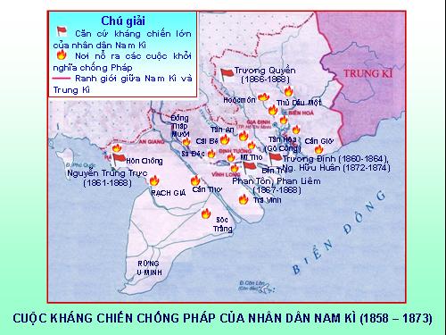 Lược đồ cuộc kháng chiến chống Pháp của nhân dân Nam Kì