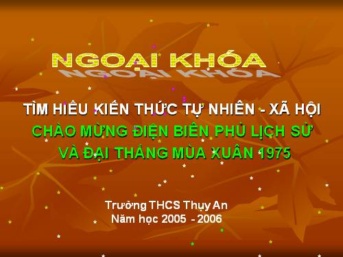 NGOẠI KHÓA LỊCH SỬ HAY V2-3 (KHỐI 9)