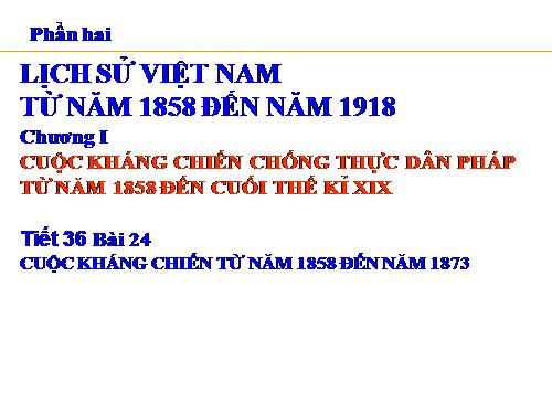 Bài 24. Cuộc kháng chiến từ năm 1858 đến năm 1873