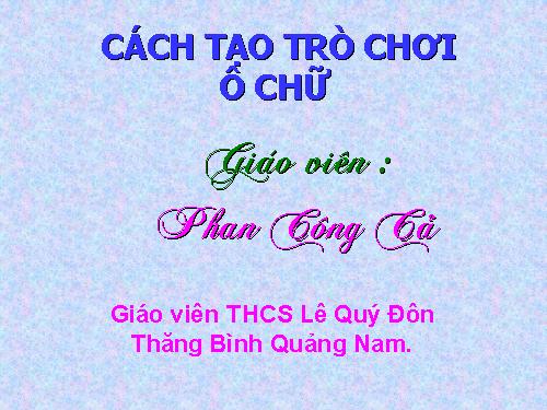 TAO Ô CHỮ