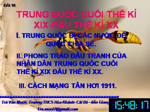 Bài 10. Trung Quốc cuối thế kỉ XIX - đầu thế kỉ XX