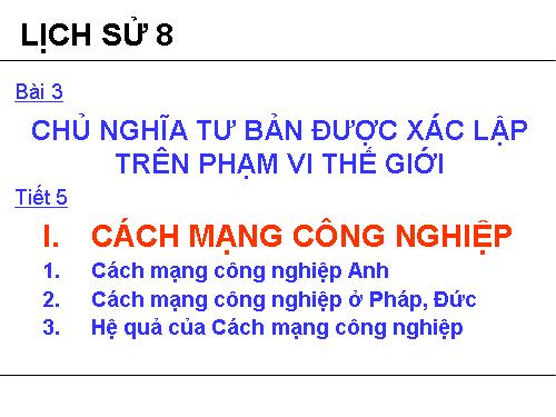 Bài 3. Chủ nghĩa tư bản được xác lập trên phạm vi thế giới