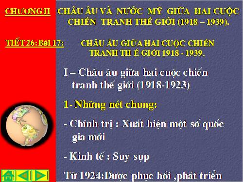 Bài 17. Châu Âu giữa hai cuộc chiến tranh thế giới (1918 - 1939)