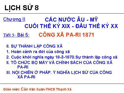 Bài 5. Công xã Pa-ri 1871