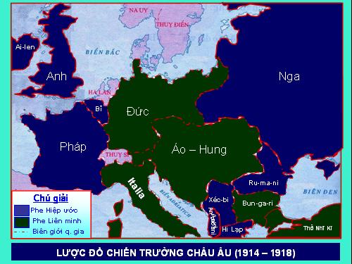 Lược đồ chiến trường Châu Âu 1914 -1918