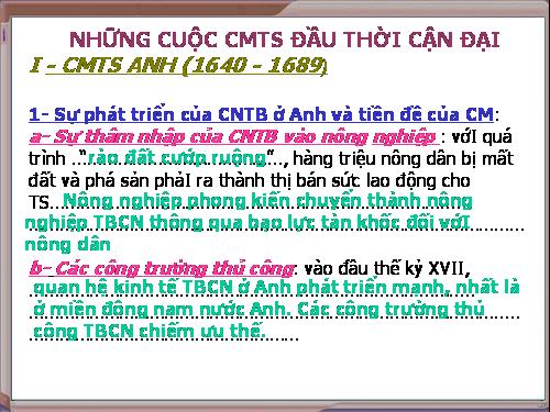 Bài 1. Những cuộc cách mạng tư sản đầu tiên
