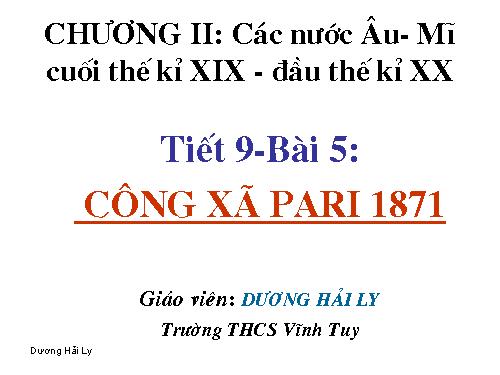 Bài 5. Công xã Pa-ri 1871