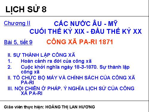 Bài 5. Công xã Pa-ri 1871