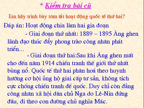 Bài 7. Phong trào công nhân quốc tế cuối thế kỉ XIX - đầu thế kỉ XX