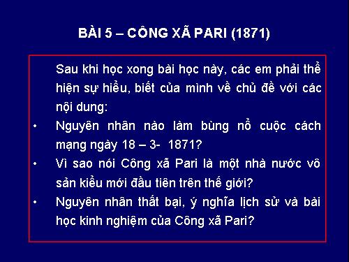 Bài 5. Công xã Pa-ri 1871