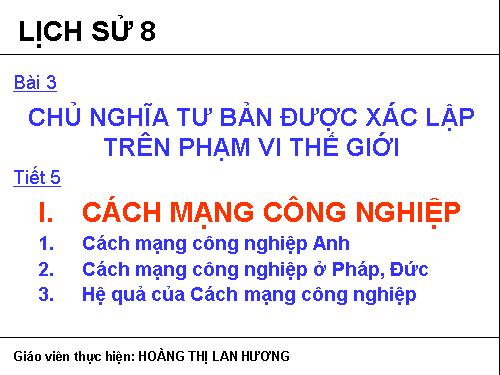 Bài 3. Chủ nghĩa tư bản được xác lập trên phạm vi thế giới