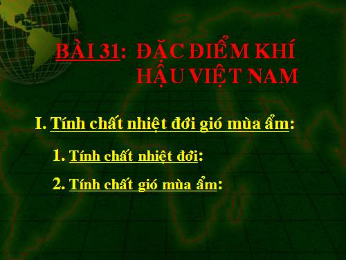 Bài 31. Đặc điểm khí hậu Việt Nam