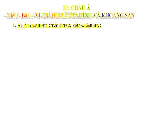 Bài 1. Vị trí địa lí, địa hình và khoáng sản