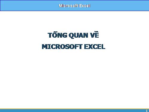 giáo trình Excel đại cương