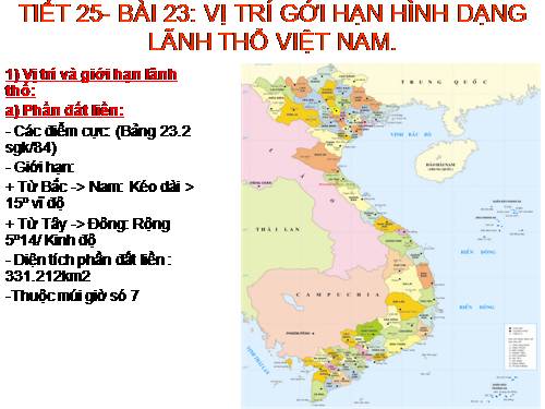 Bài 23. Vị trí, giới hạn, hình dạng lãnh thổ Việt Nam