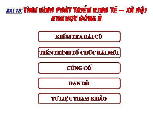 Bài 13. Tình hình phát triển kinh tế - xã hội khu vực Đông Á