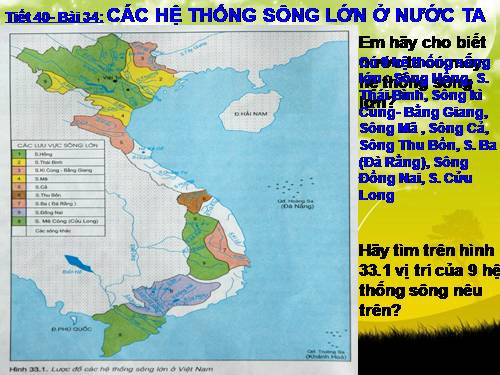 Bài 34. Các hệ thống sông lớn ở nước ta