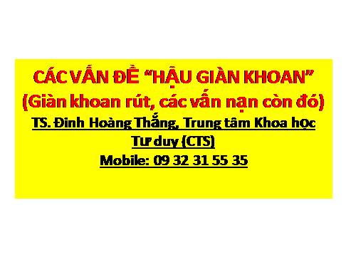 Vấn đề biển Đông"Hậu giàn khoan"