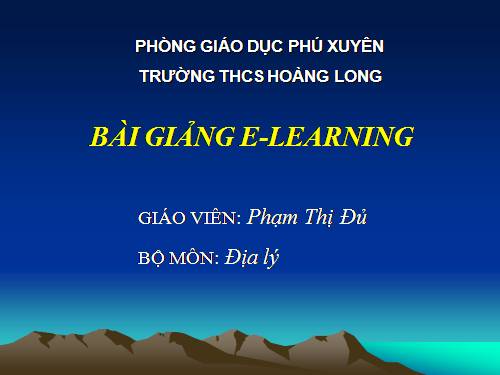 Bài giảng E-learning ( MÔI TRƯỜNG ĐỚI LẠNH)