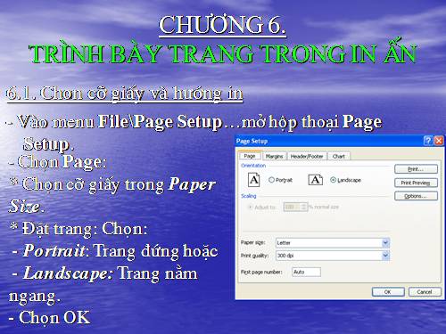 Trinh bay trang trong in an - Excel