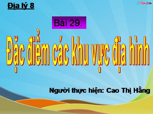 Bài 28. Đặc điểm địa hình Việt Nam