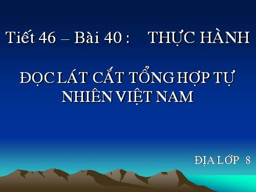 Bài 40. Thực hành: Đọc lát cắt địa lí tự nhiên tổng hợp