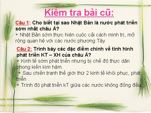 Bài 8. Tình hình phát triển kinh tế - xã hội ở các nước châu Á