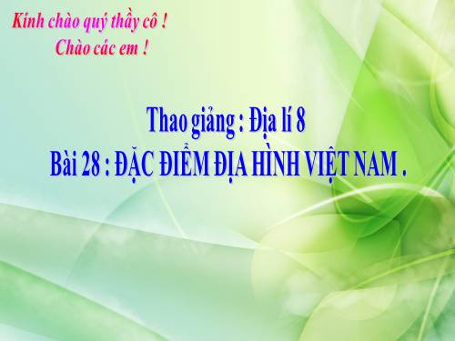 Bài 28. Đặc điểm địa hình Việt Nam