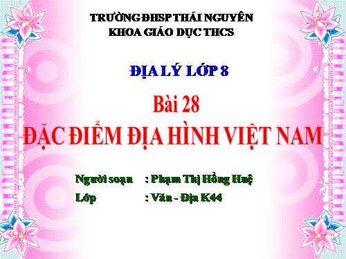 Bài 28. Đặc điểm địa hình Việt Nam