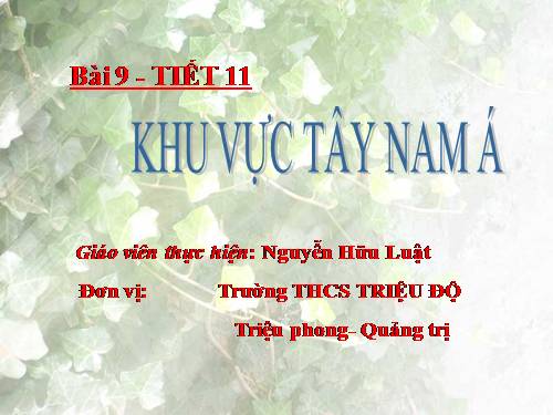 Bài 9. Khu vực Tây Nam Á