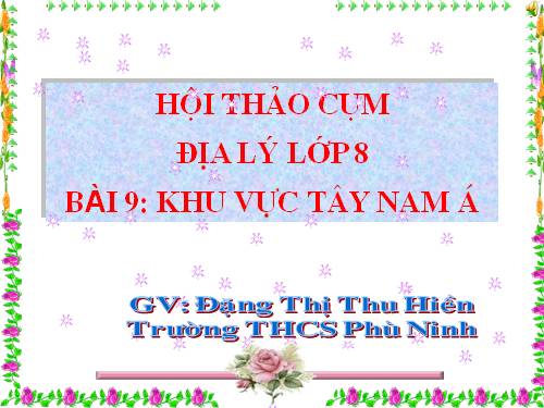 Bài 9. Khu vực Tây Nam Á