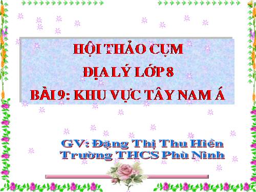 Bài 9. Khu vực Tây Nam Á