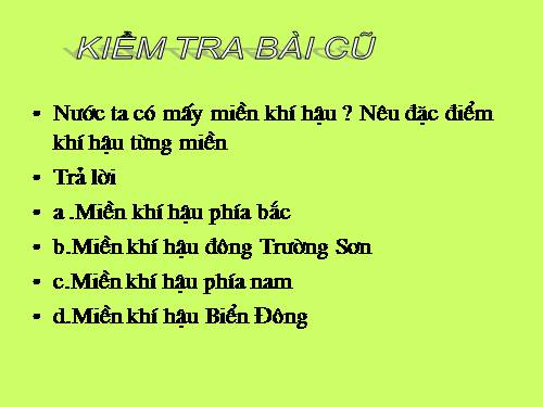 Bài 32. Các mùa khí hậu và thời tiết ở nước ta