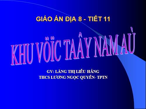 Bài 9. Khu vực Tây Nam Á