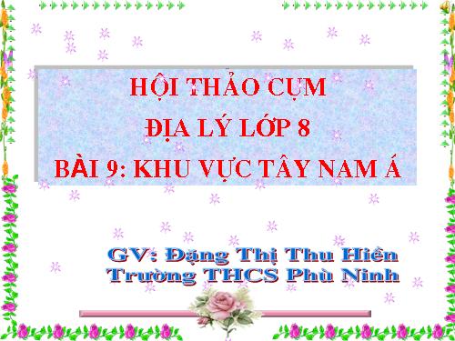 Bài 9. Khu vực Tây Nam Á