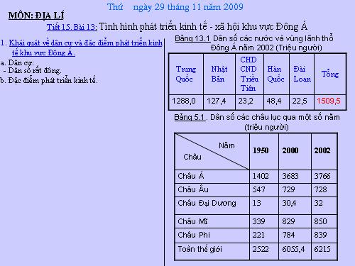 Bài 13. Tình hình phát triển kinh tế - xã hội khu vực Đông Á