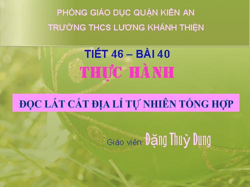 Bài 40. Thực hành: Đọc lát cắt địa lí tự nhiên tổng hợp